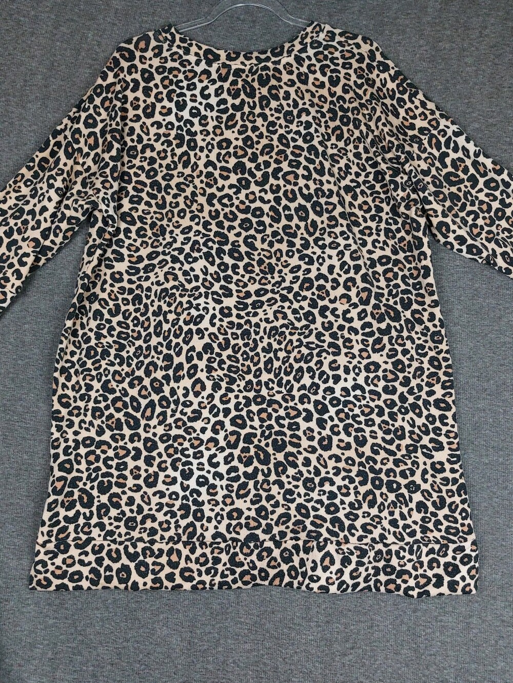 SIMPLY VERA WOMENS TAN LEOPARD ANIMAL PRINT 3/4 SLEEVE LOUNGE DRESS NIGHT GOWN L - Picture 10 of 10